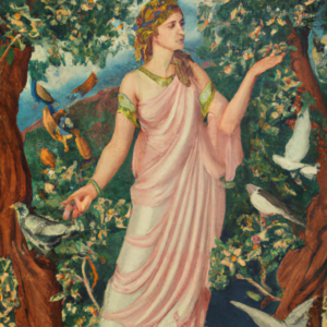 Woman standing in a garden